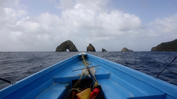 London Bridge Rock, Tobago - St. Giles to Right